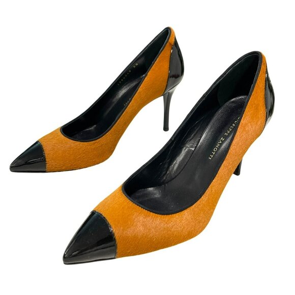 Giuseppe Zanotti Pony Hair Pointed Toe Heels Shoes Sz 38 US 8 NEW - Picture 3 of 10